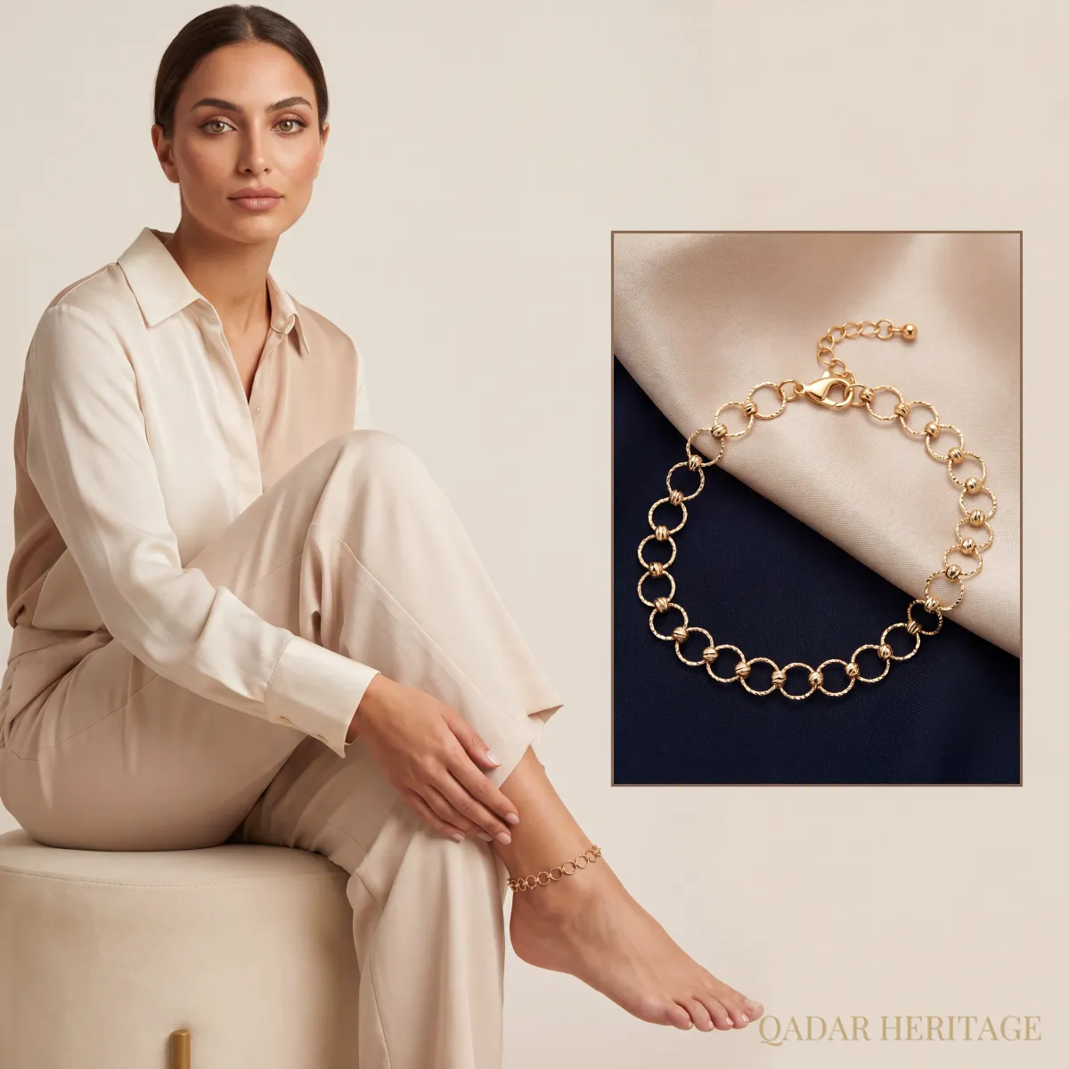 Luxury Gold Circle Link Anklet