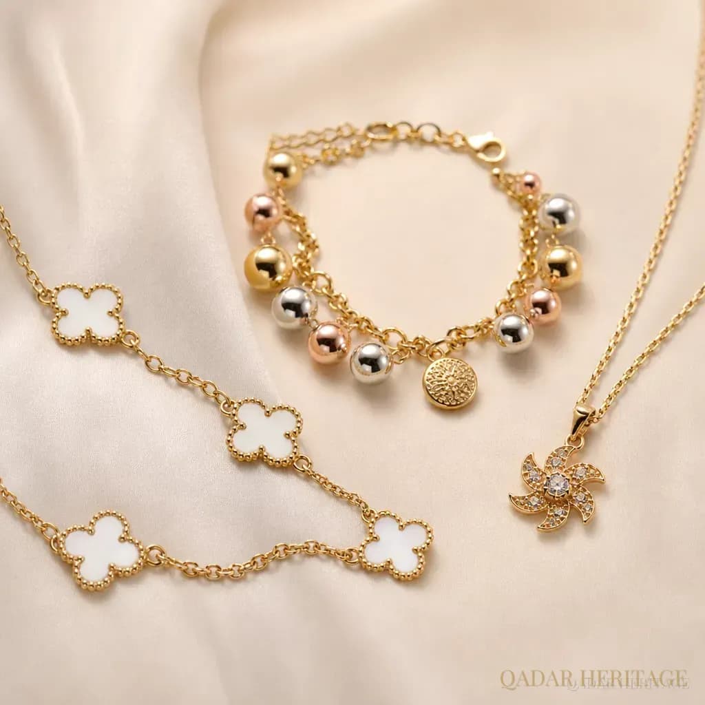Golden Floral Breeze Jewelry Set - Slide 2