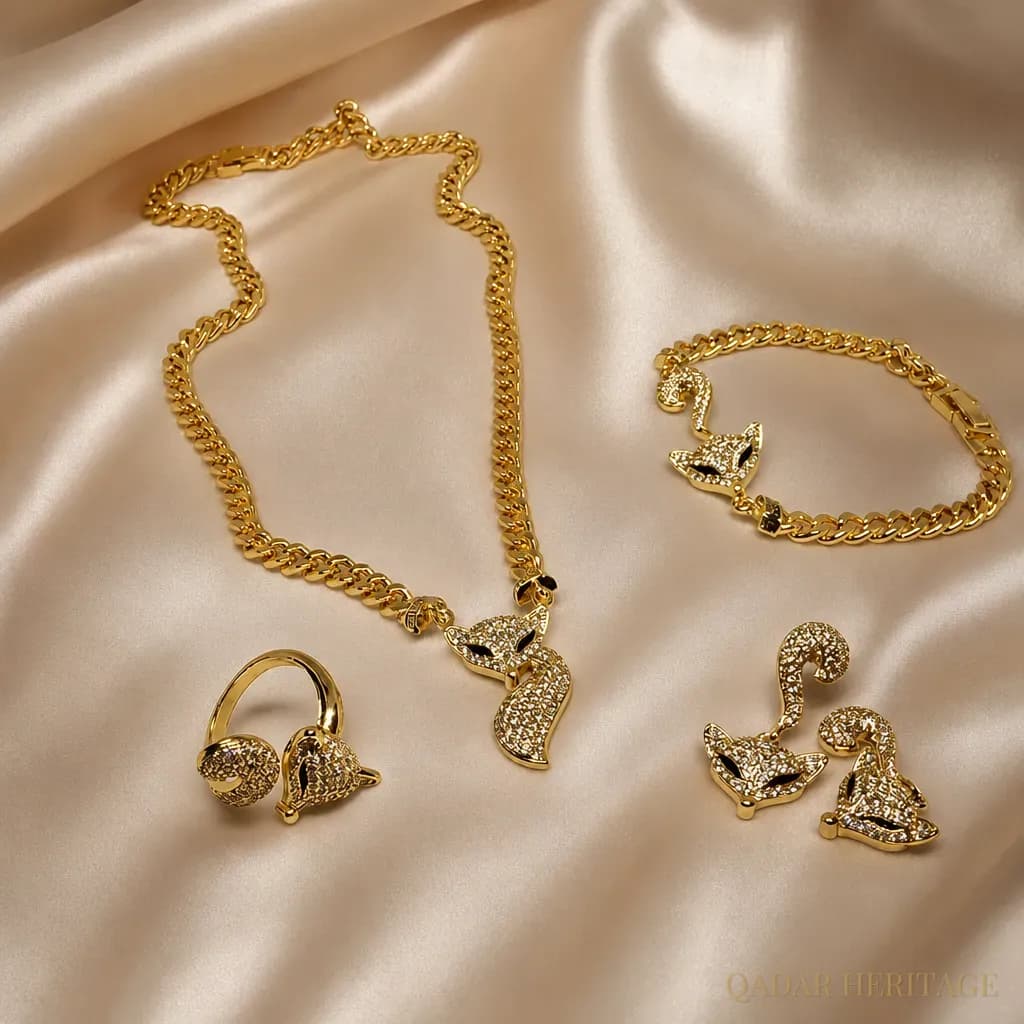 Luxury Golden Fox Jewelry Set - Slide 4