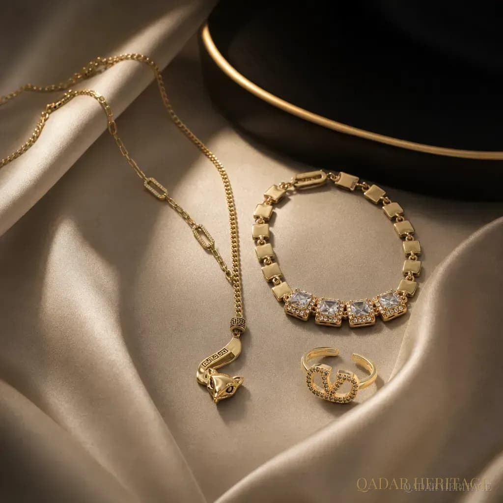 Oriana Golden Luxury Jewelry Set - Slide 4