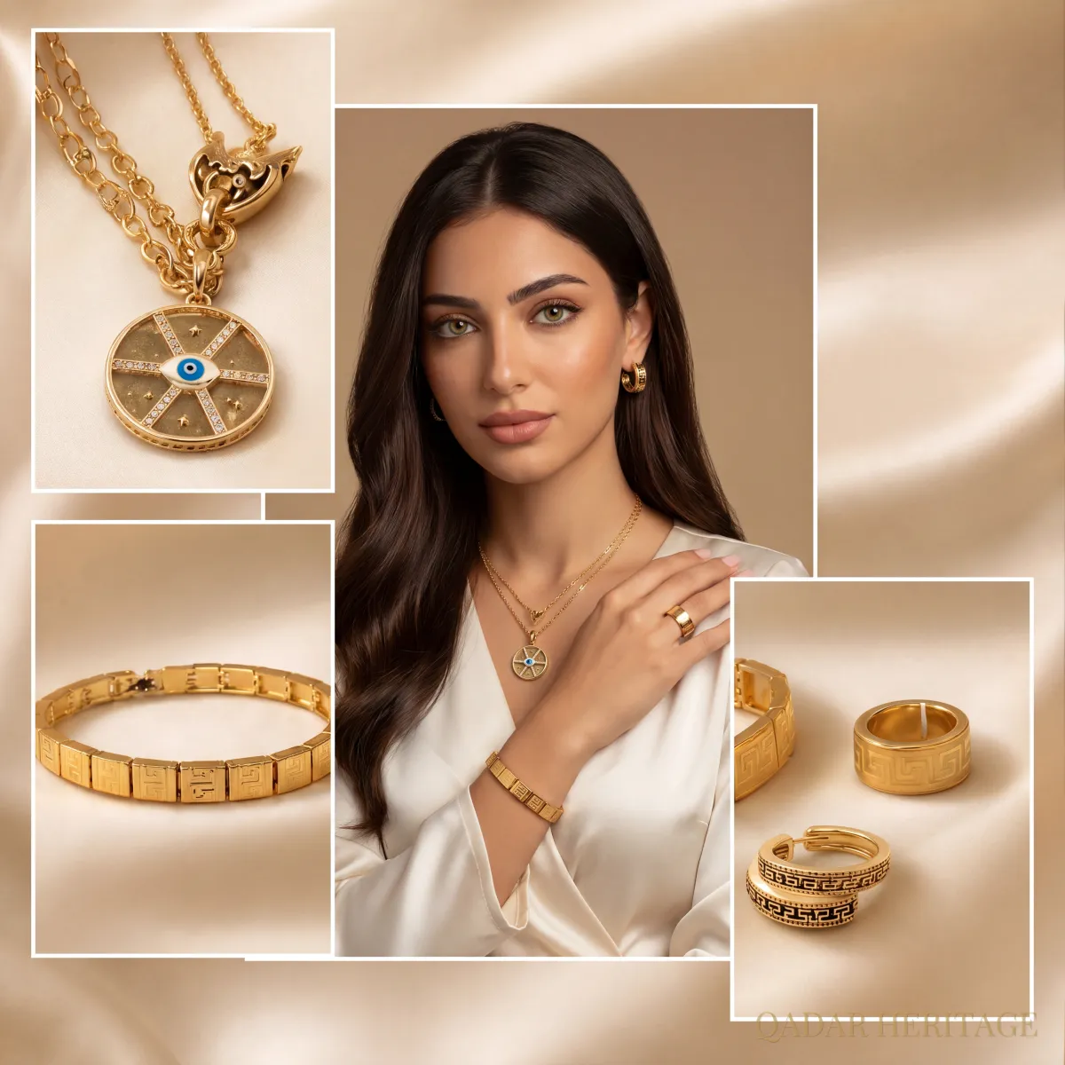 Golden Guardian Eye Jewelry Set - Slide 1