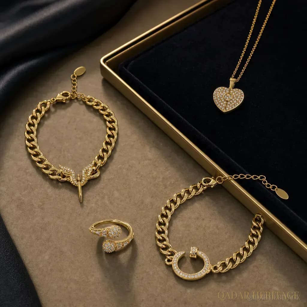 Royal Heart Gold Jewelry Set - Slide 2