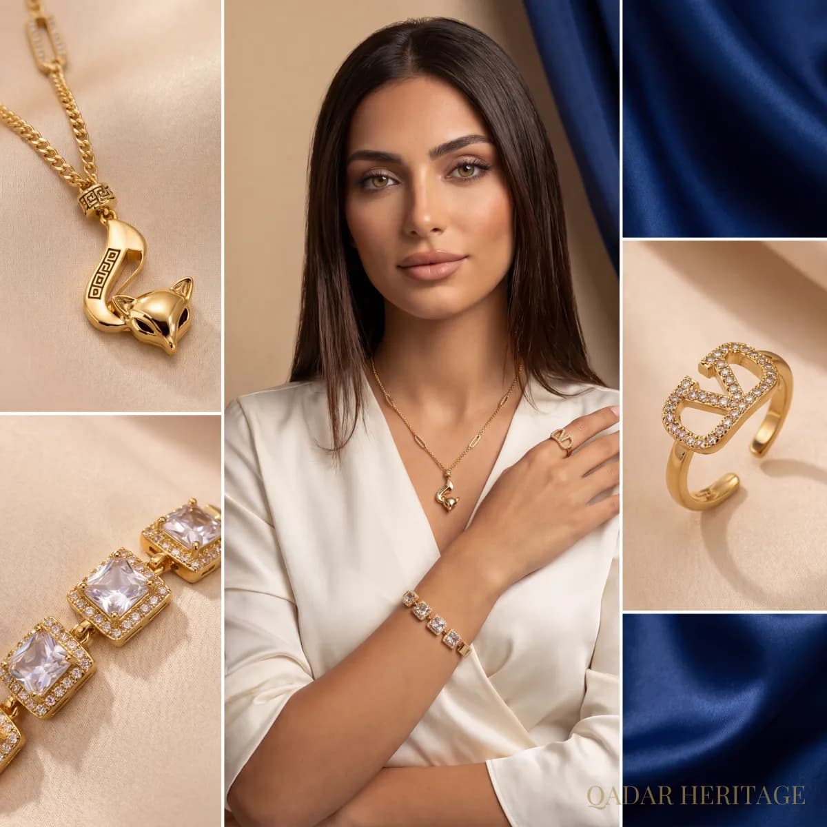 Oriana Golden Luxury Jewelry Set - Slide 1