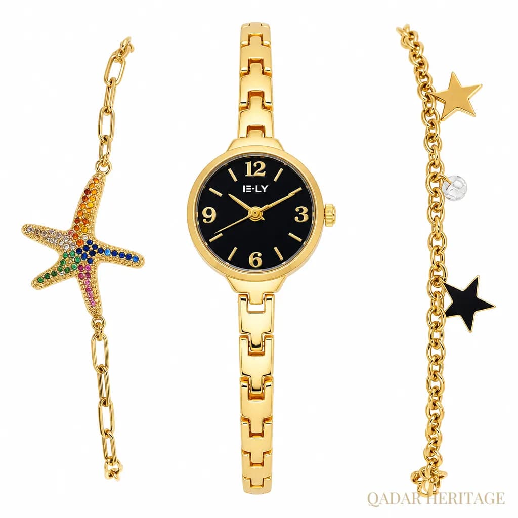 QADAR Stella Gold Star Watch - Slide 2