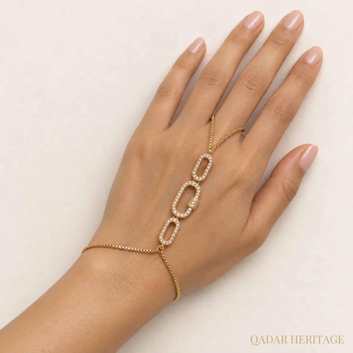 QADAR Elegance Touch Golden Cuff - Slide 1