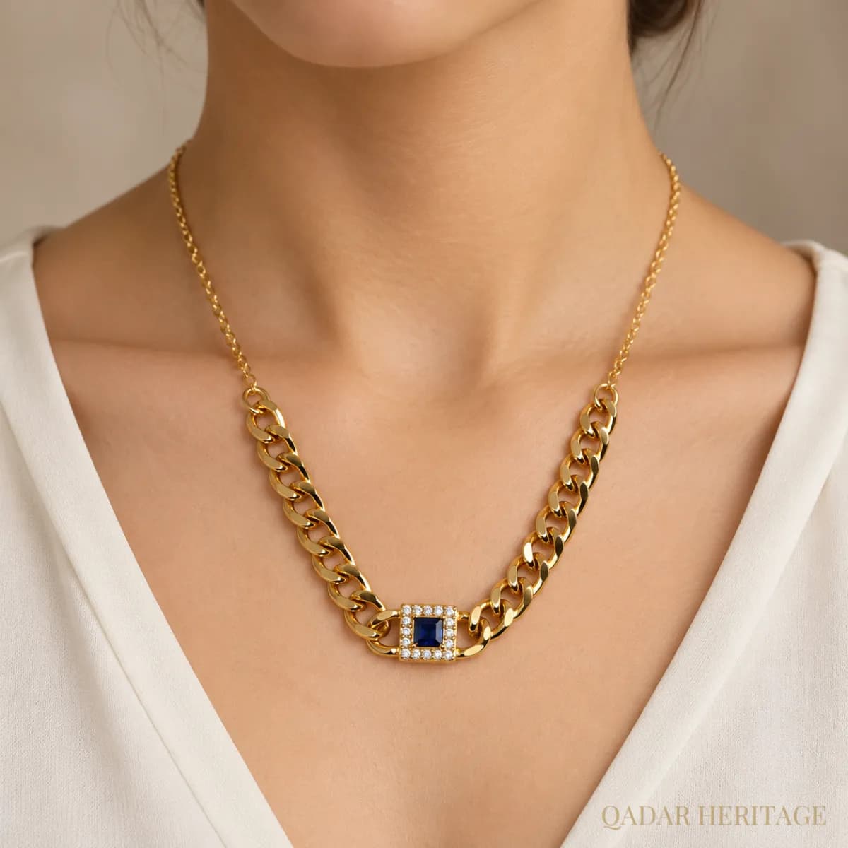 Blue Majesty Gold Necklace