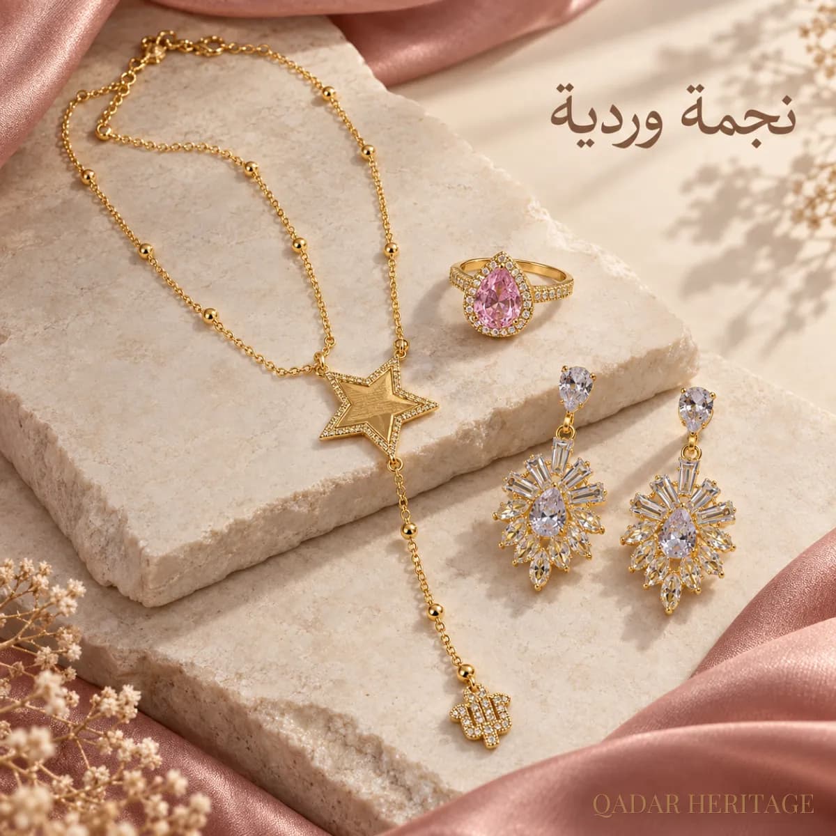 طقم قَدَر نجمة الوردي المذهب - Slide 1
