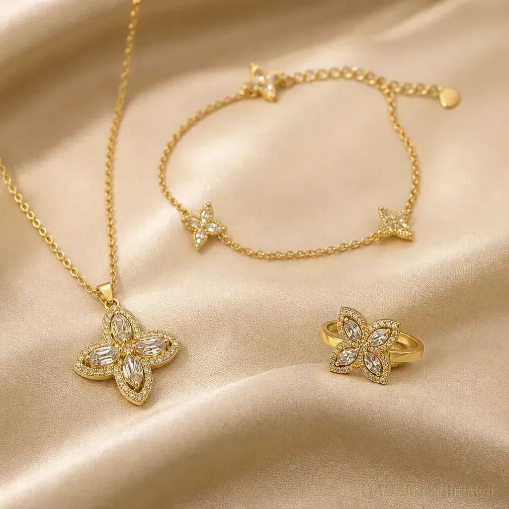 Golden Butterfly Glow Jewelry Set - Slide 3