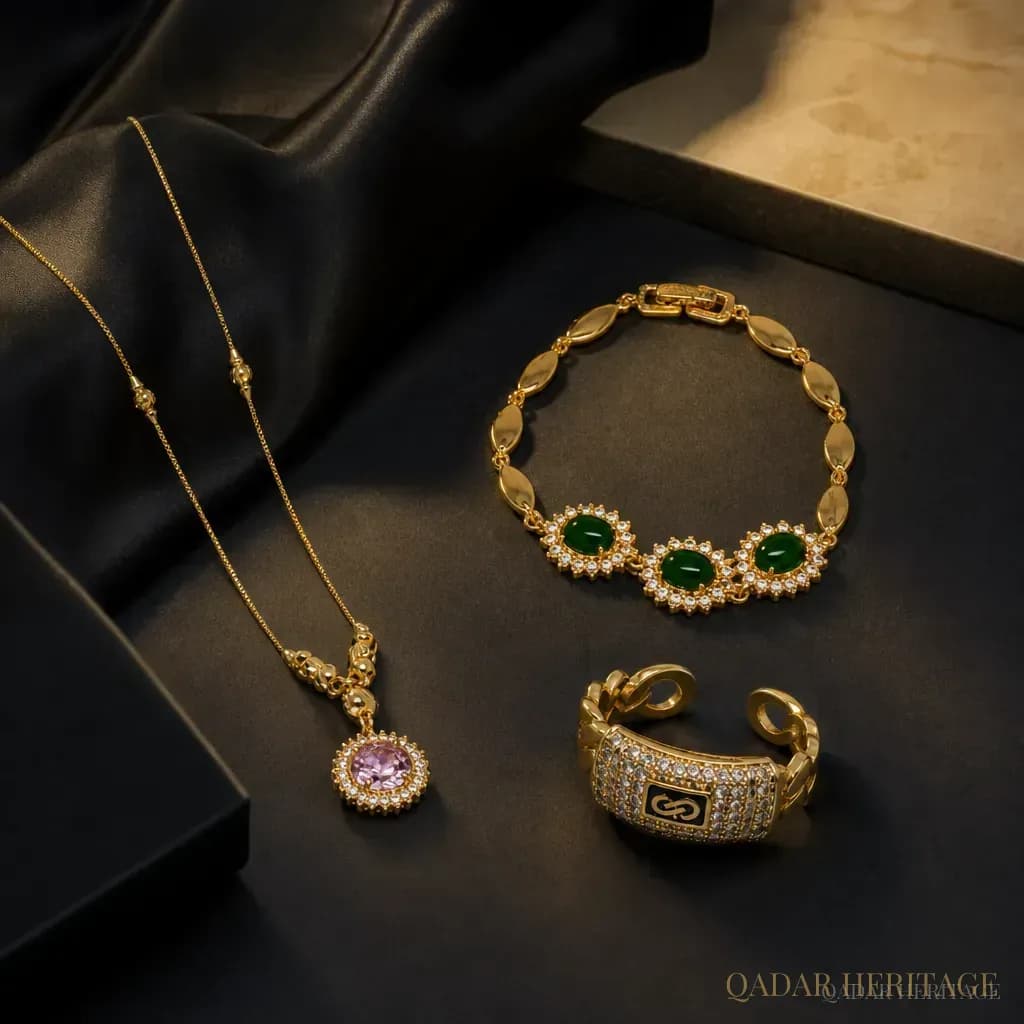 Royal Emerald & Lilac Jewelry Set - Slide 4