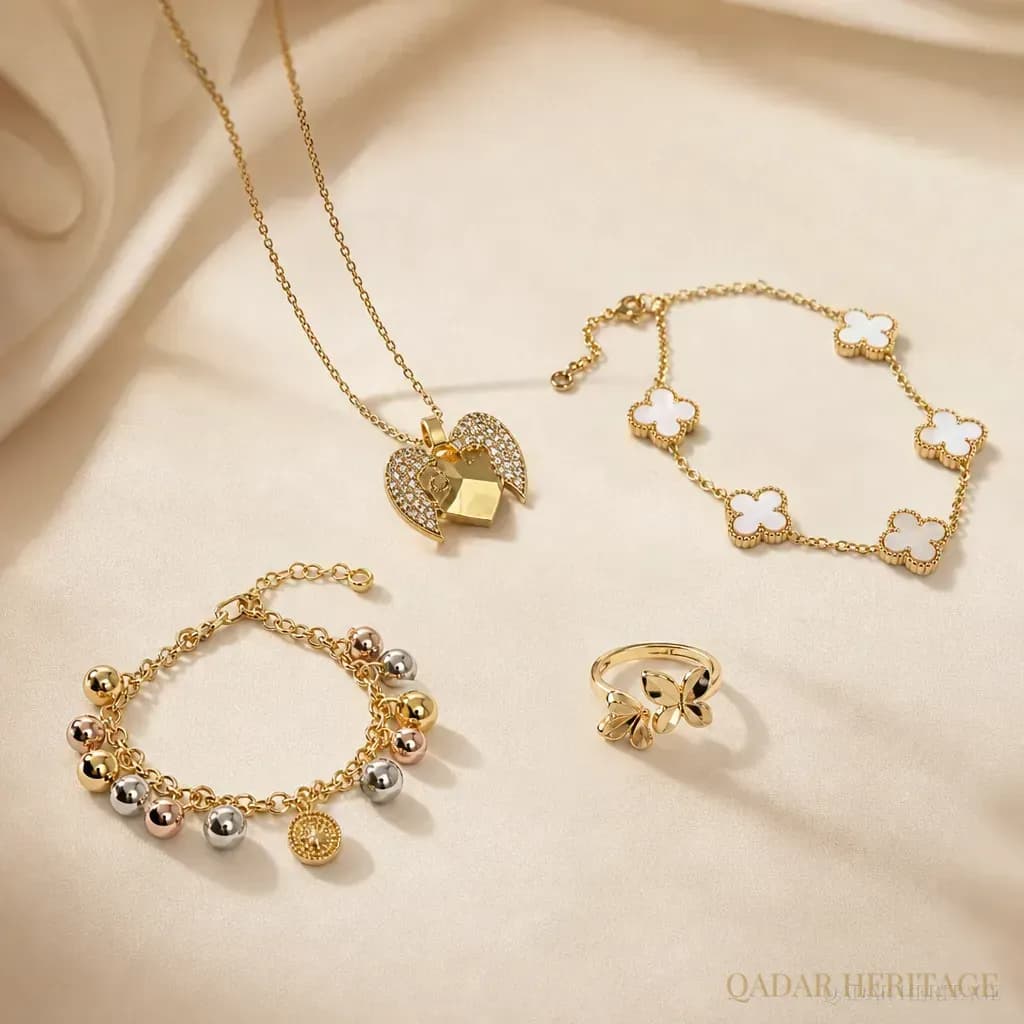 Luxury Gold Wings & Butterflies Jewelry Set - Slide 2