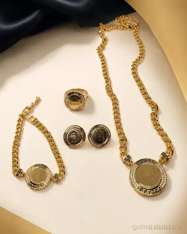 Luxury Greek Coin Jewelry Set - Slide 1