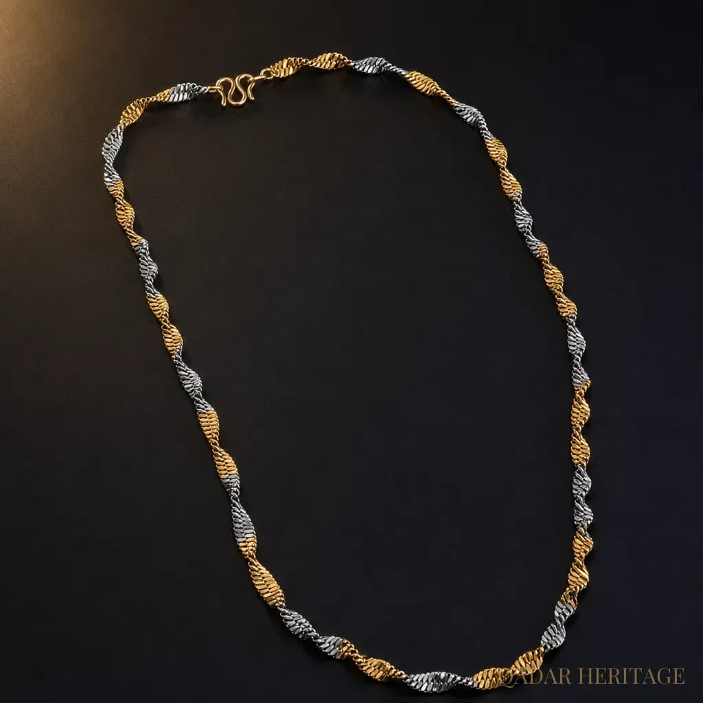 Royal Two-Tone Braided Necklace