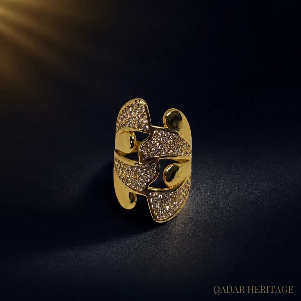 Golden Luxe Leaves Ring