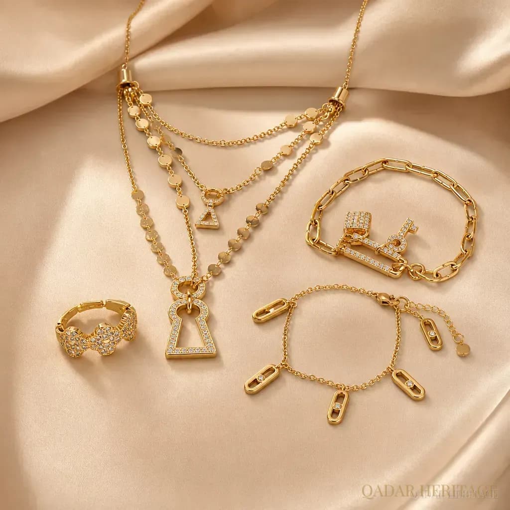 Golden Key Elegance Jewelry Set - Slide 2