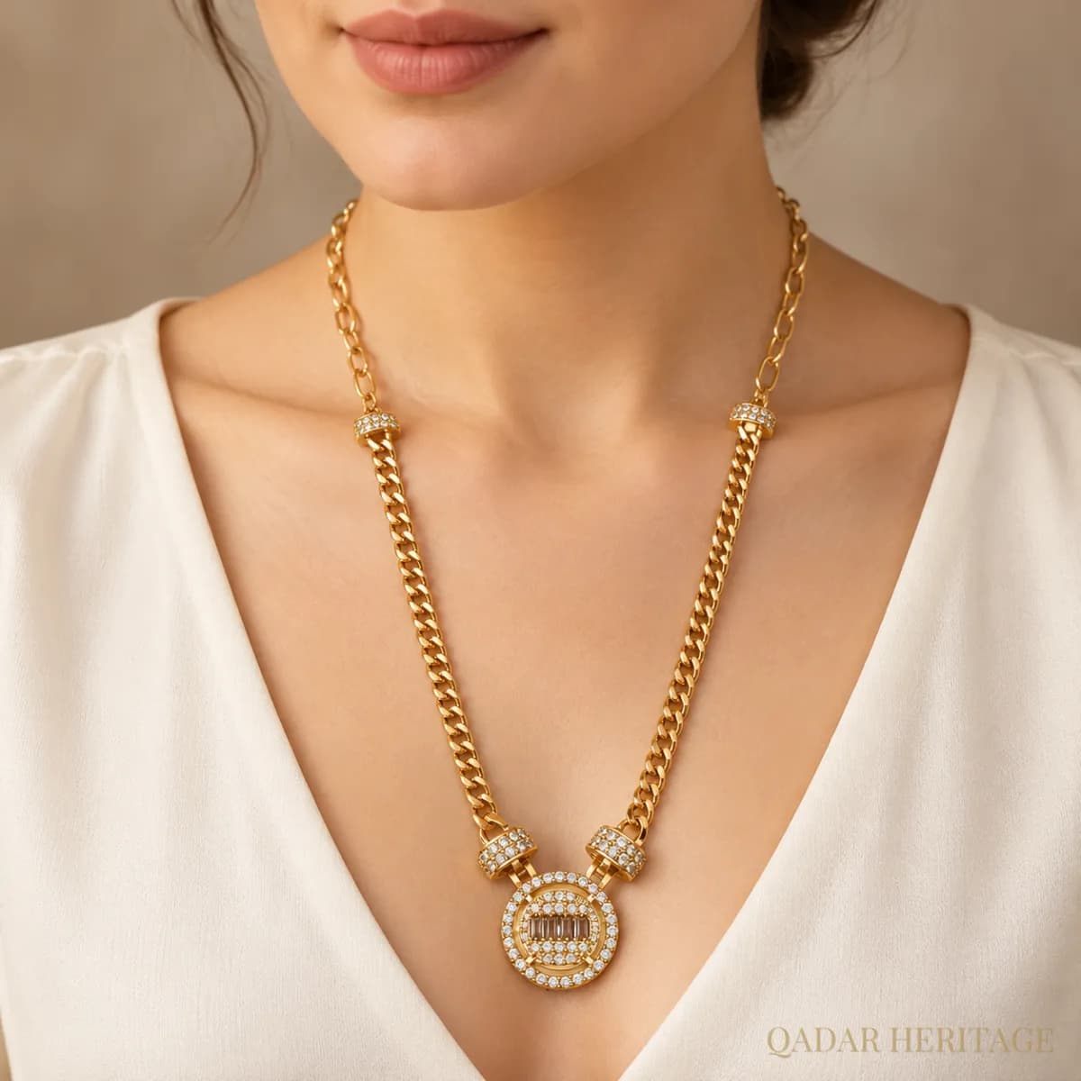 QADAR Royal Circle Necklace - Slide 1