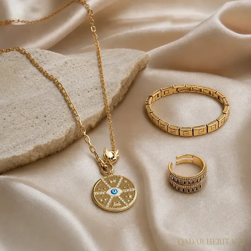 Golden Guardian Eye Jewelry Set - Slide 4
