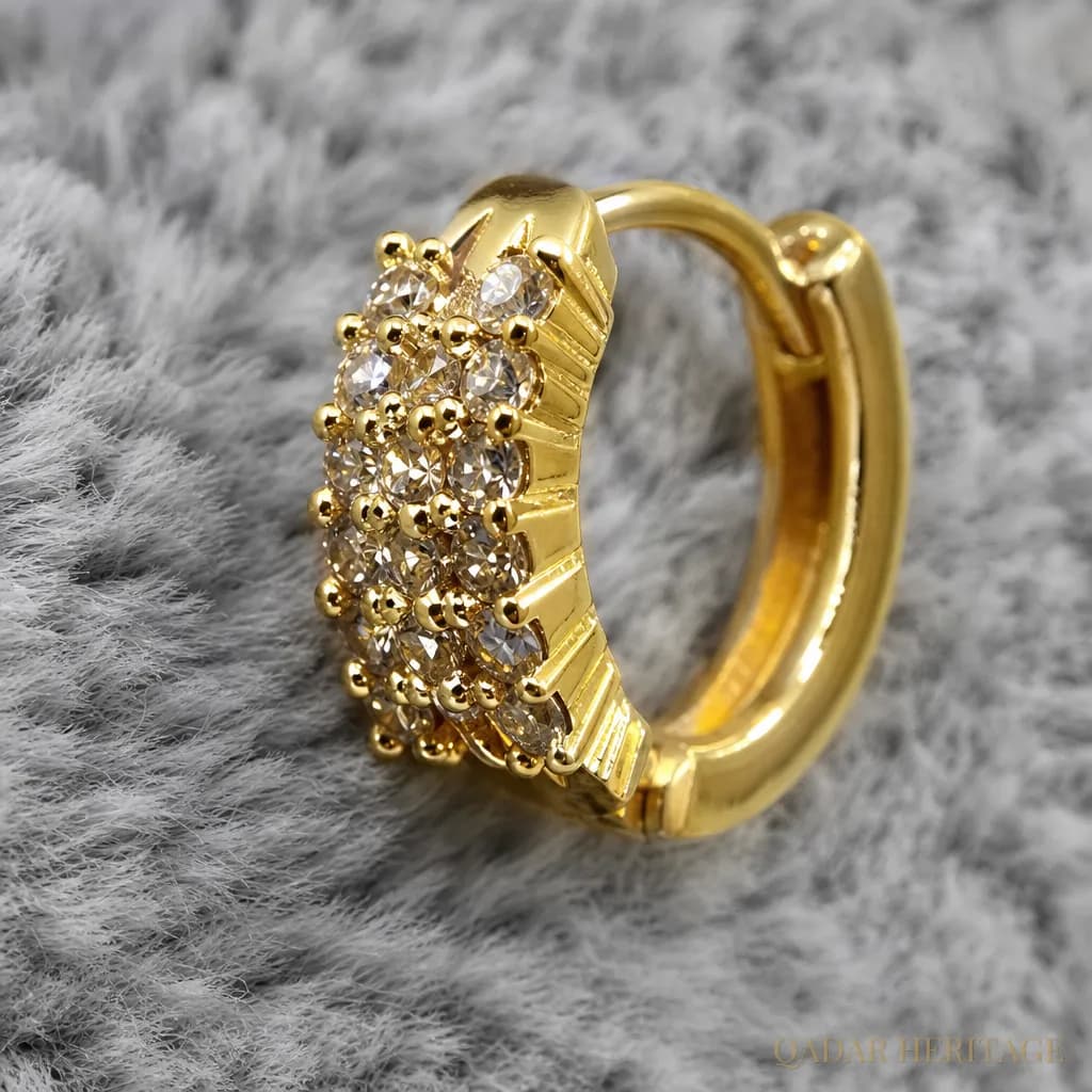 Golden Crown Pavé Hoop Earring